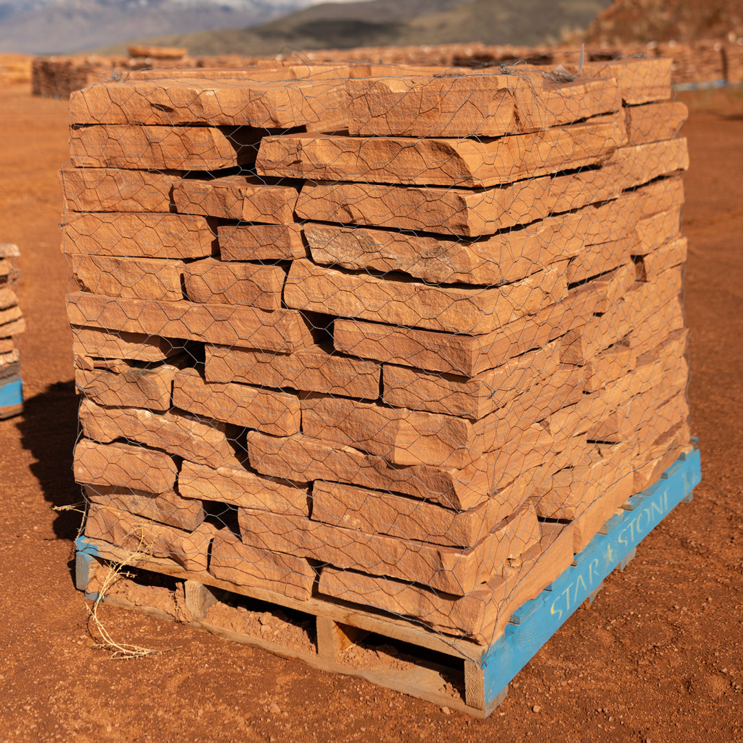 Cherokee Red Sandstone 3-5" Full Bed Veneer – Squares &amp; Rectangles
