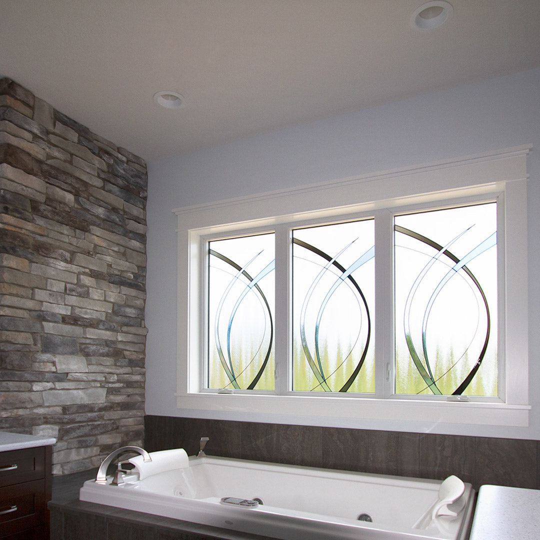 Bathroom with stone accent wall